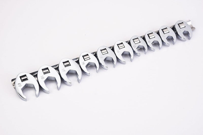 3/8' Drive Metric Fractional Crowfoot Flare Nut Wrench, Fully Polished Ratcheting Crowsfoot Wrench, 16mm